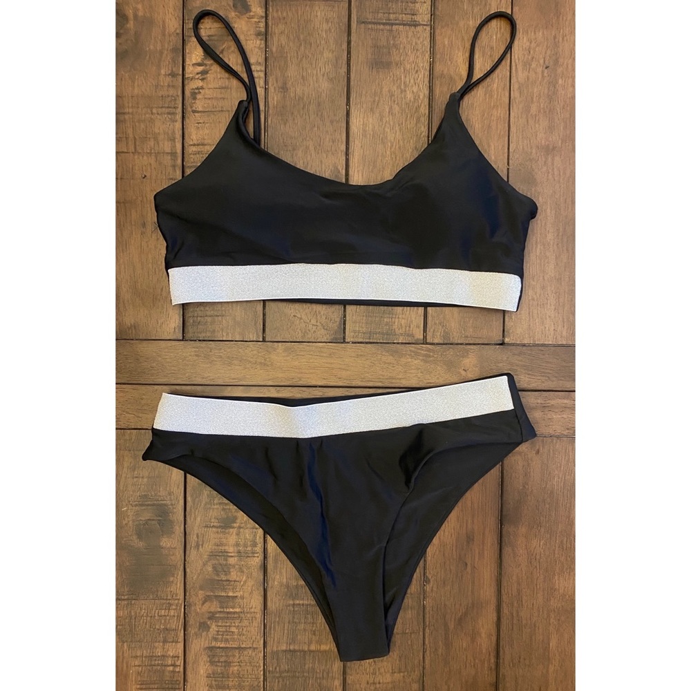 BRAND NEW! Black & Silver Bikini Swimsuit
